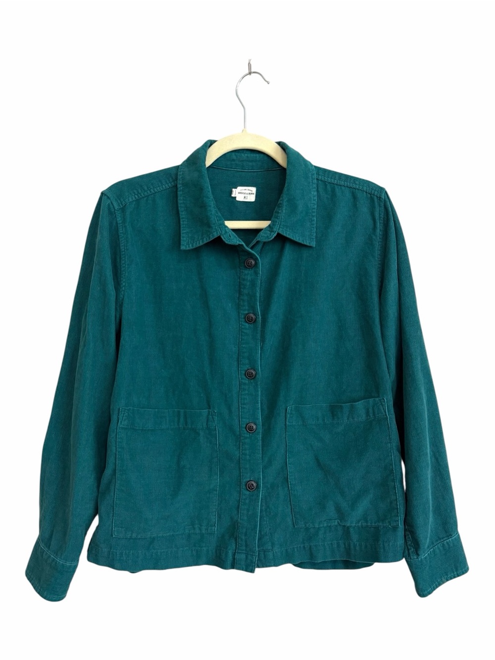 Bridge & Burn Women’s Teal Button-Down Corduroy Shirt Size Medium
